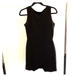 Little black dress with asymmetrical bottom